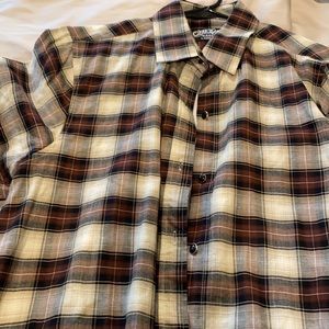 Women’s button down, screen print football on back